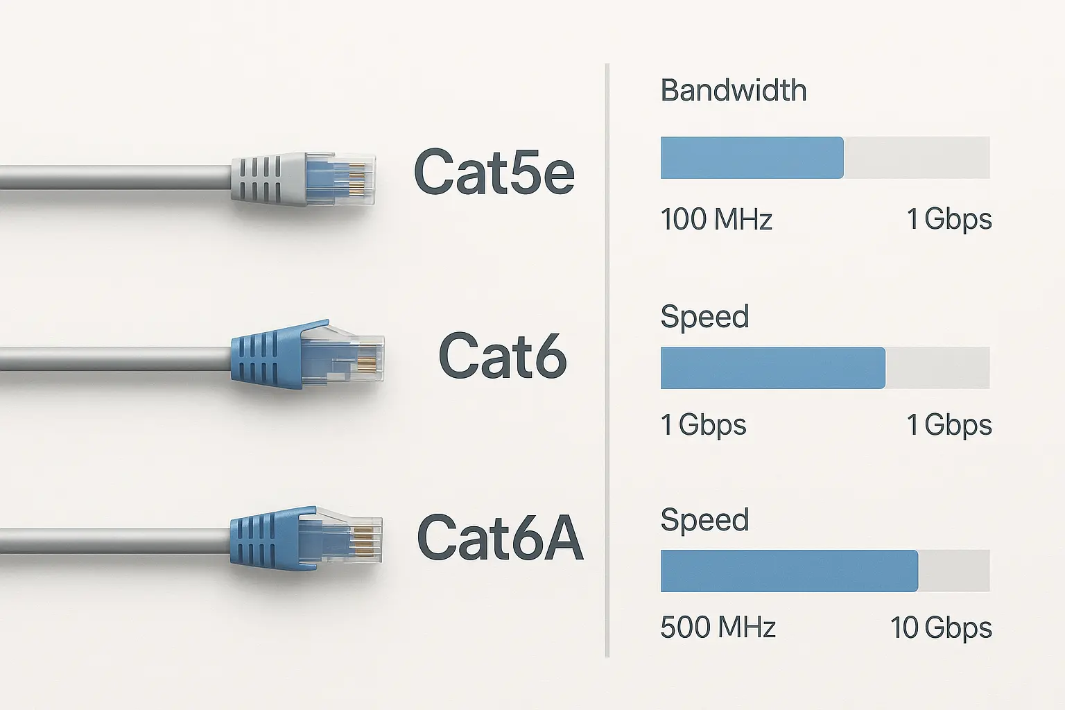 Comparison chart showing Cat5e, Cat6, and Cat6A Ethernet cable bandwidth and speed differences.png