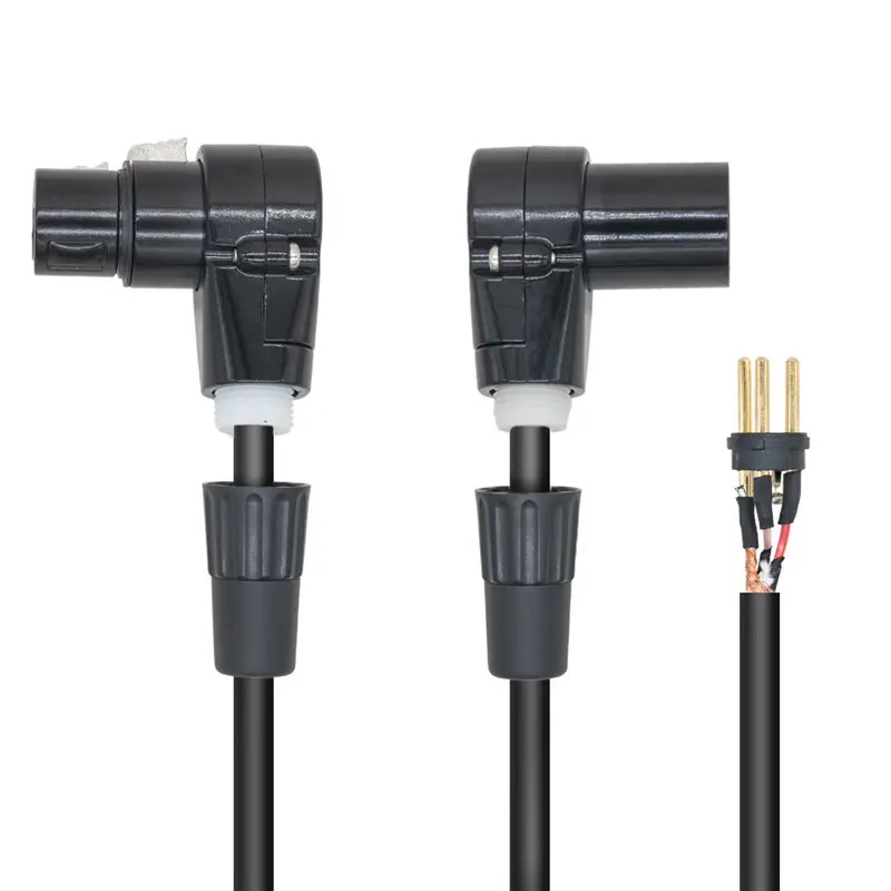 3-Pin Angled Male XLR to Angled Female XLR Microphone Cable CM040-XLRMR/XLRFR
