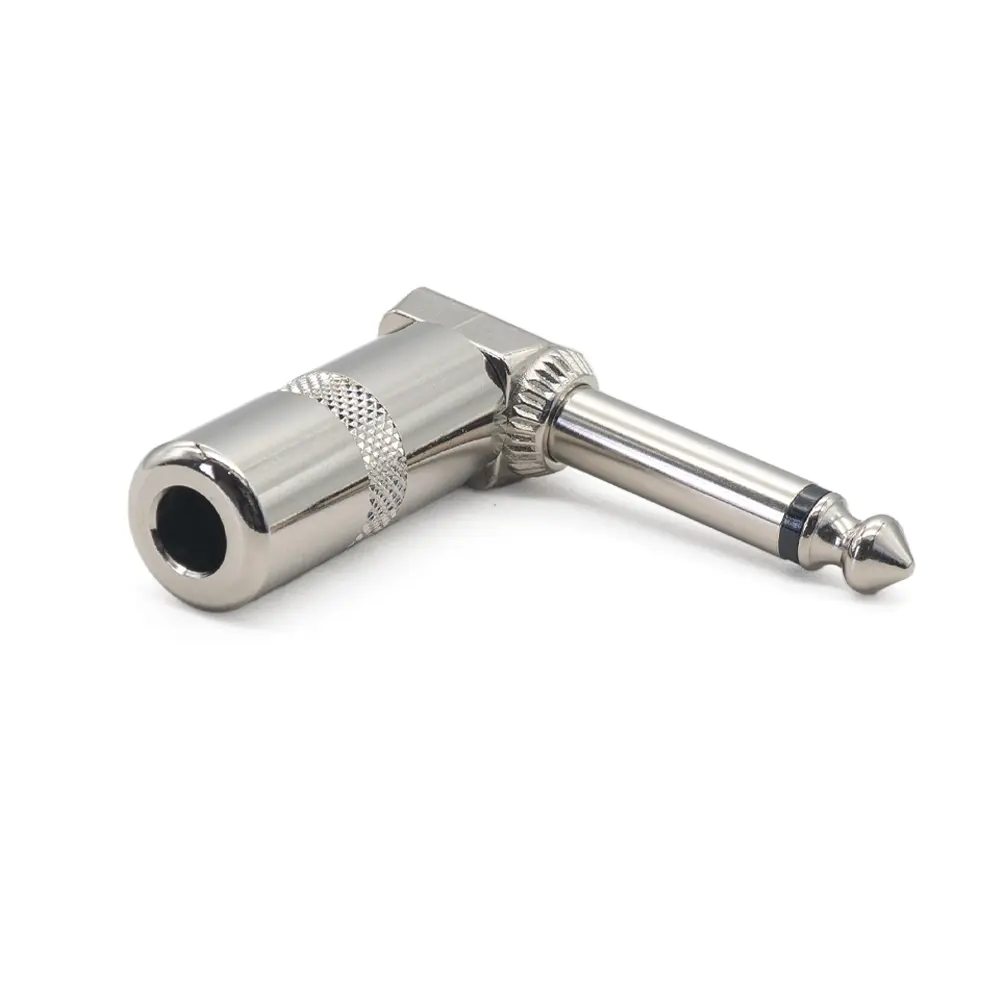 6.3mm 1/4” angled mono jack audio connector JYA5313