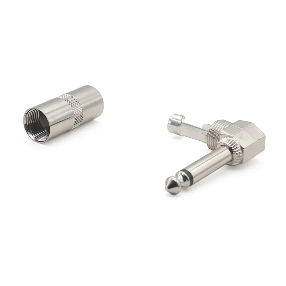 6.3mm 1/4” angled mono jack audio connector JYA5313